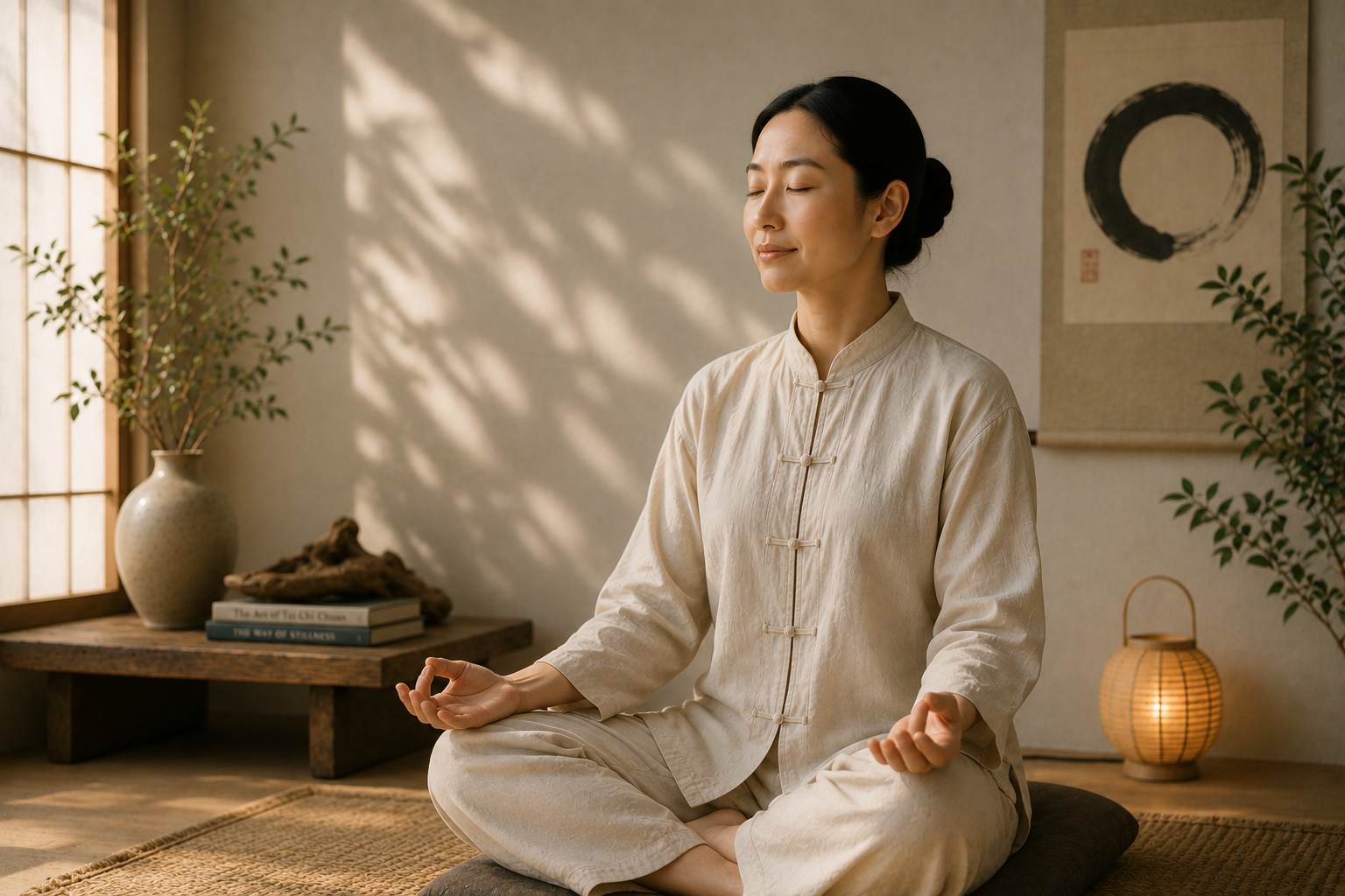 A calm mindful practice setting